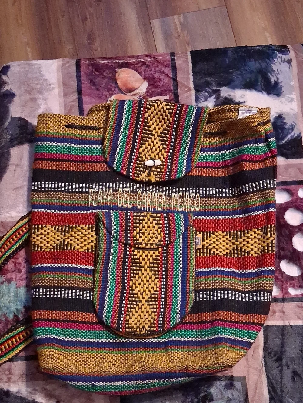 Handwoven Multicolor Stripe Women’s Backpack